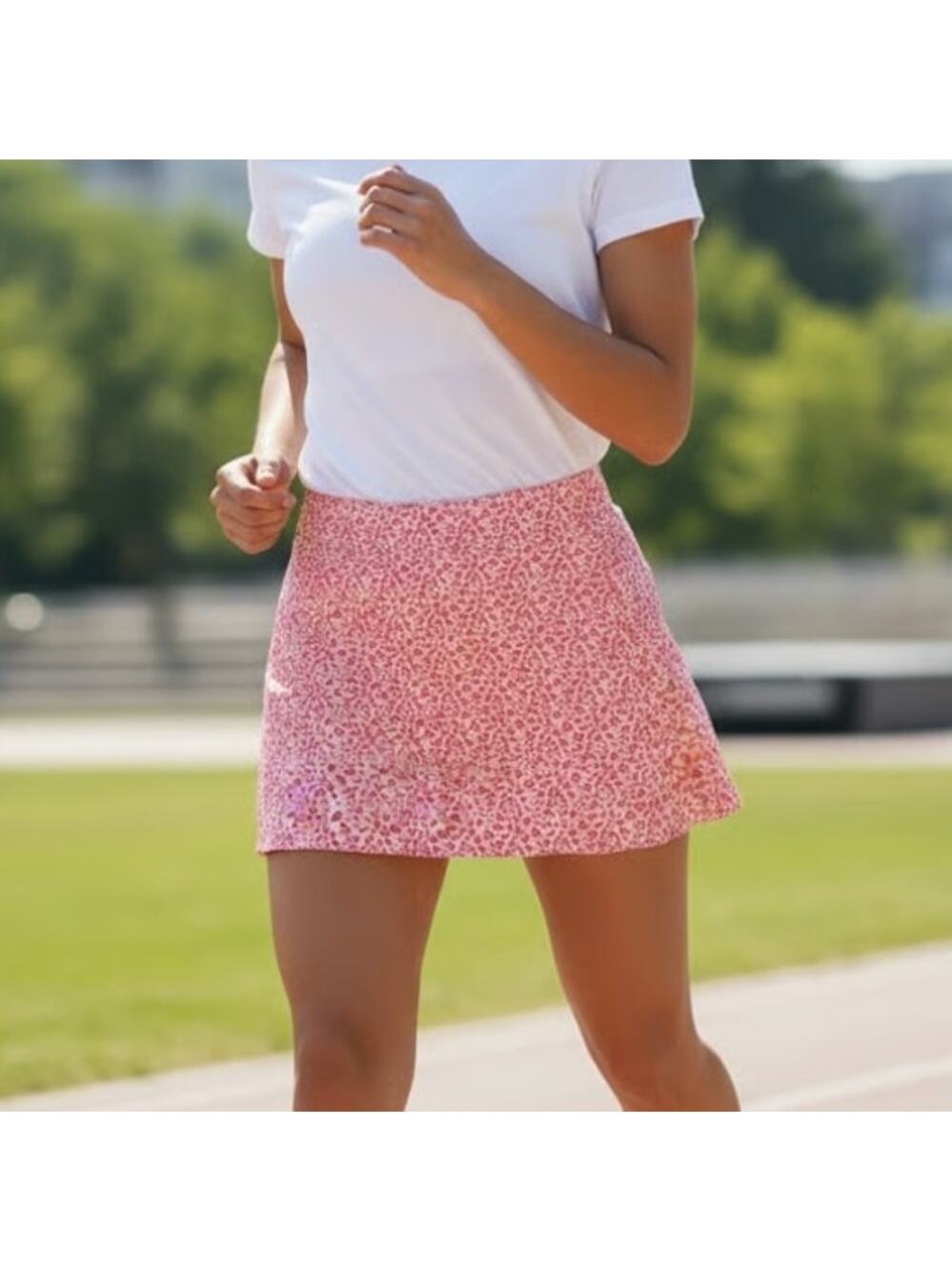 BELYN KEY Panel Golf Skort Pink Panther Pull On Brief Lined Tennis Women's S